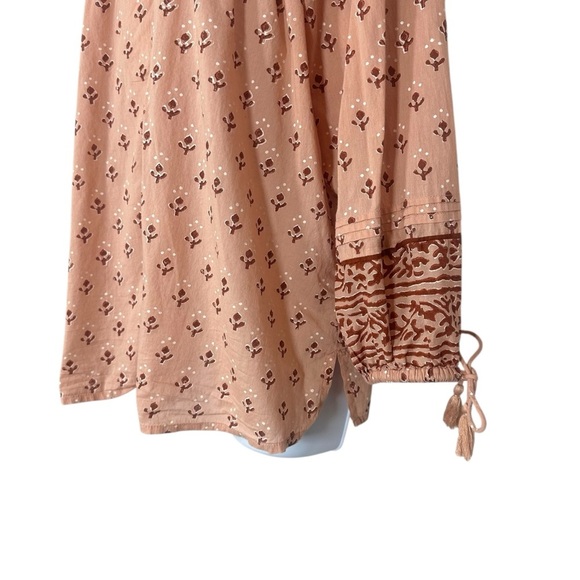 Cleobella Rue Blouse Womens Large Organic Cotton Boho Peasant Petal Pink Top - Picture 3 of 15